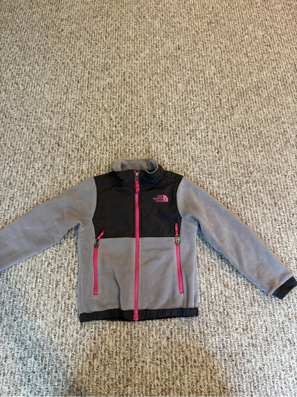 The North Face Gray Fleece Jacket with Pink Zippers